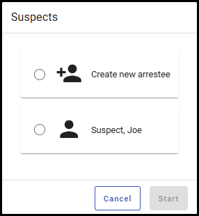 An image of the Suspects dialog.